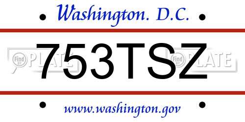 753TSZ District Of Columbia License Plate