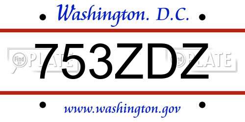753ZDZ District Of Columbia License Plate