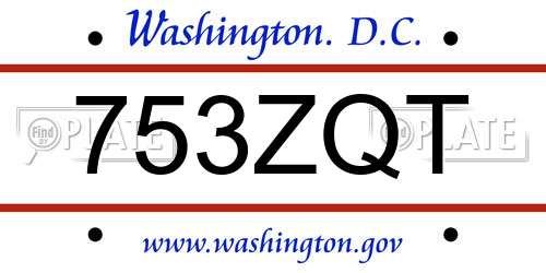 753ZQT District Of Columbia License Plate