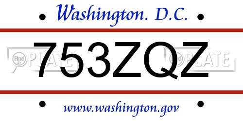 753ZQZ District Of Columbia License Plate