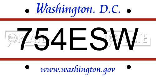 754ESW District Of Columbia License Plate