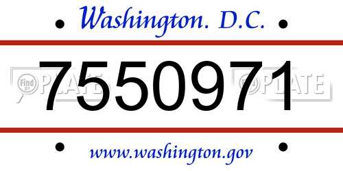 7550971 District Of Columbia License Plate