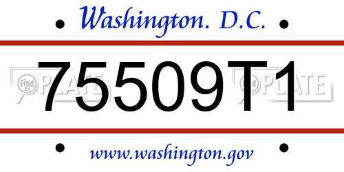 75509T1 District Of Columbia License Plate
