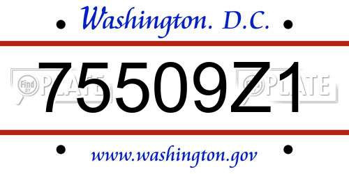 75509Z1 District Of Columbia License Plate