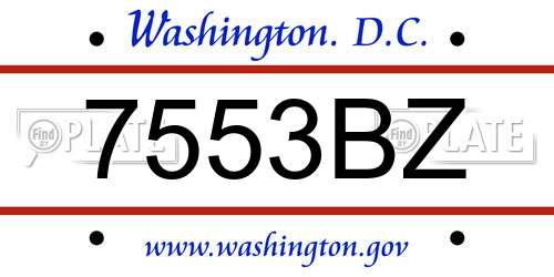 7553BZ District Of Columbia License Plate