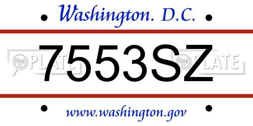 7553SZ District Of Columbia License Plate