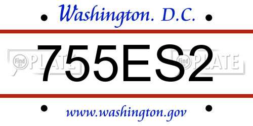 755ES2 District Of Columbia License Plate