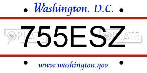 755ESZ District Of Columbia License Plate