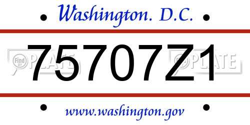 75707Z1 District Of Columbia License Plate