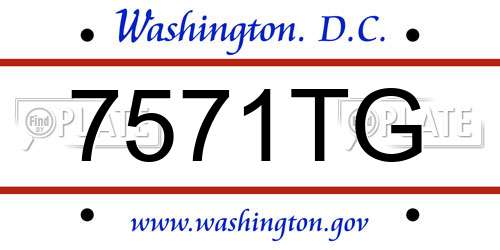 7571TG District Of Columbia License Plate