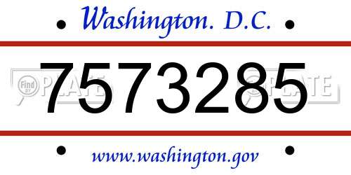 7573285 District Of Columbia License Plate