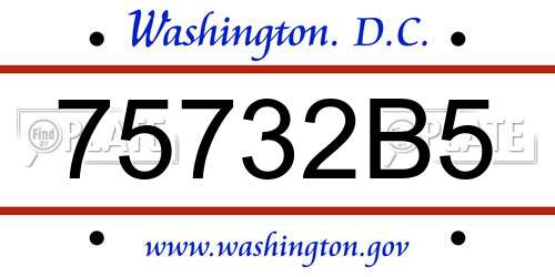 75732B5 District Of Columbia License Plate