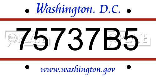 75737B5 District Of Columbia License Plate