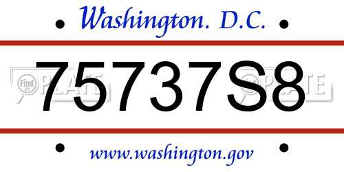 75737S8 District Of Columbia License Plate