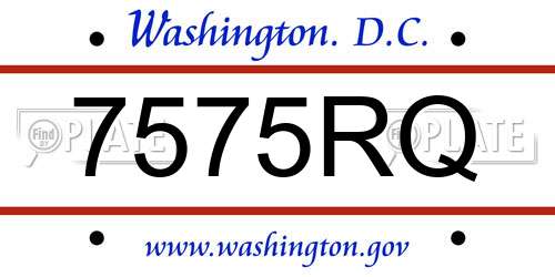 7575RQ District Of Columbia License Plate