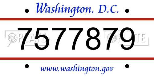 7577879 District Of Columbia License Plate
