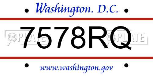 7578RQ District Of Columbia License Plate