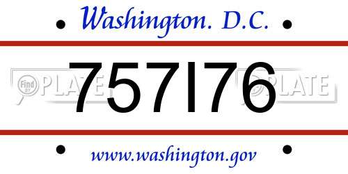 757I76 District Of Columbia License Plate