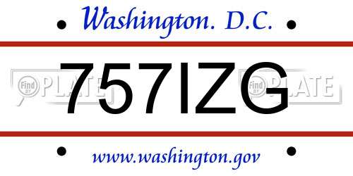 757IZG District Of Columbia License Plate