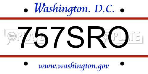 757SRO District Of Columbia License Plate