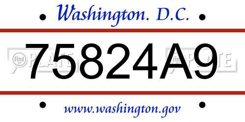 75824A9 District Of Columbia License Plate