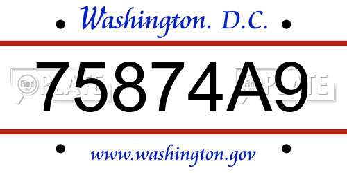 75874A9 District Of Columbia License Plate