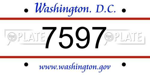 7597 District Of Columbia License Plate