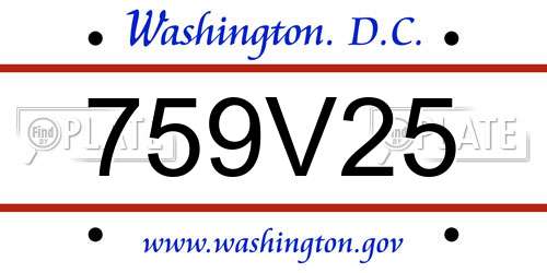 759V25 District Of Columbia License Plate