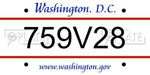 759V28 District Of Columbia License Plate