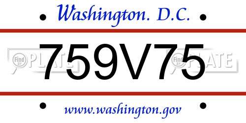 759V75 District Of Columbia License Plate