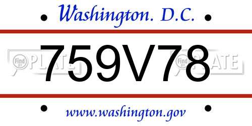 759V78 District Of Columbia License Plate
