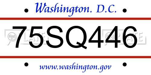 75SQ446 District Of Columbia License Plate