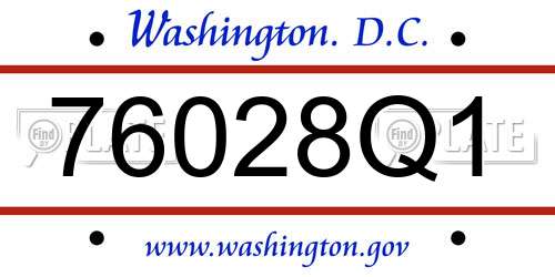 76028Q1 District Of Columbia License Plate