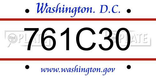 761C30 District Of Columbia License Plate