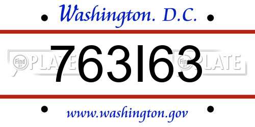 763I63 District Of Columbia License Plate