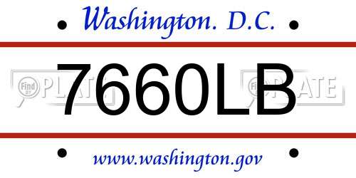 7660LB District Of Columbia License Plate