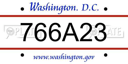766A23 District Of Columbia License Plate