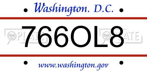 766OL8 District Of Columbia License Plate