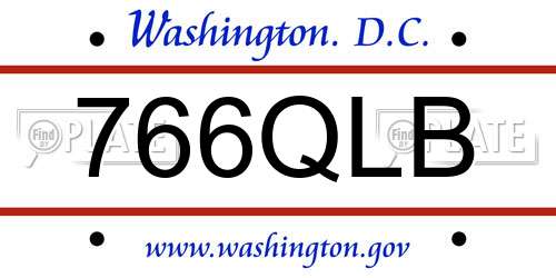 766QLB District Of Columbia License Plate