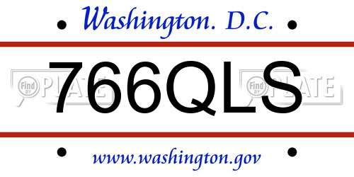 766QLS District Of Columbia License Plate
