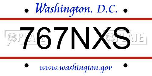 767NXS District Of Columbia License Plate