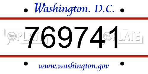 769741 District Of Columbia License Plate