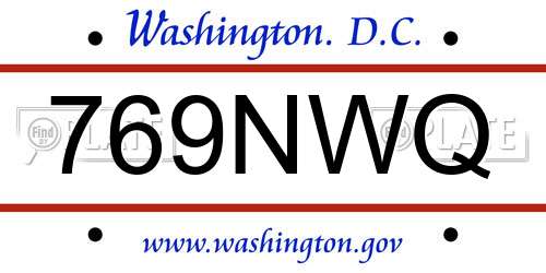 769NWQ District Of Columbia License Plate