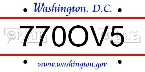 770OV5 District Of Columbia License Plate