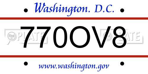 770OV8 District Of Columbia License Plate