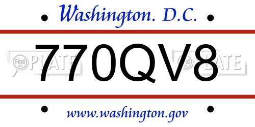 770QV8 District Of Columbia License Plate