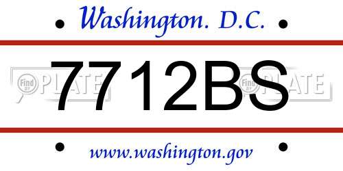 7712BS District Of Columbia License Plate