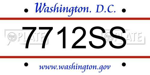 7712SS District Of Columbia License Plate
