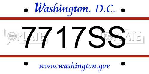 7717SS District Of Columbia License Plate