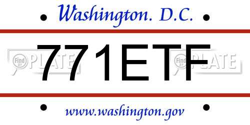 771ETF District Of Columbia License Plate